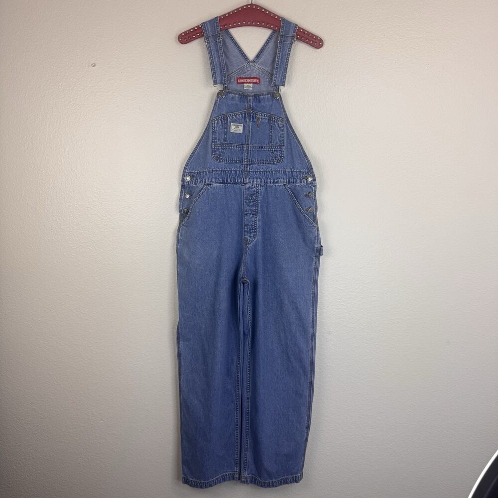 Vintage 90s Y2K Unionbay Blue Jean Cotton Denim Bib Overalls Dungarees Small - Picture 2 of 13